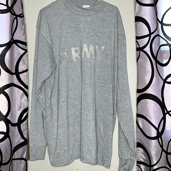 Vintage US Army Mock Turtleneck Long Sleeve Reflective Shirt Men's Size XL - Picture 1 of 8